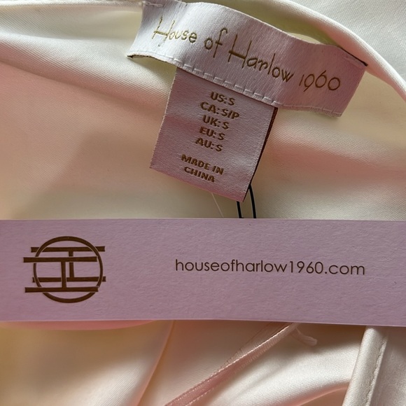 House of Harlow 1960 Halter Low Back Ivory Maxi Satin Dress Size S - NWT - Picture 10 of 11